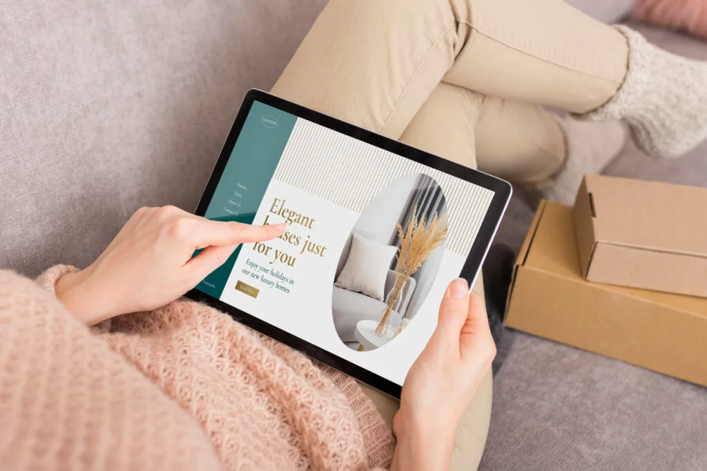 Online store displayed on a tablet, showcasing Shopify eco-tech innovations that enhance the e-commerce experience.