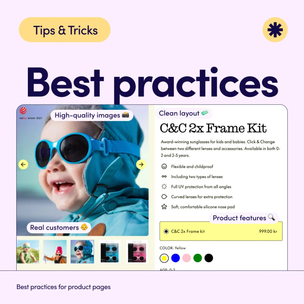 High-quality product photos highlight the products in the best possible way.