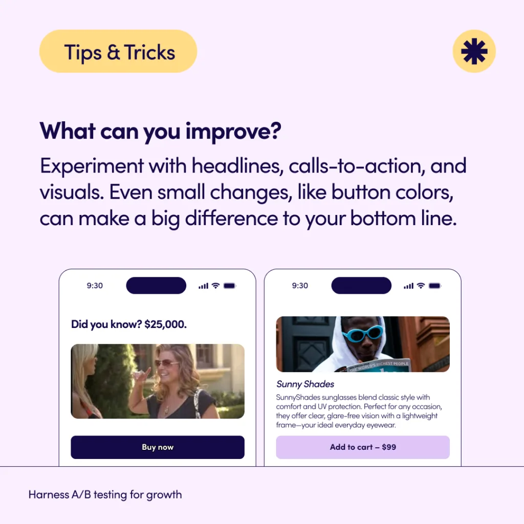Testing of product photos helps yield better results.