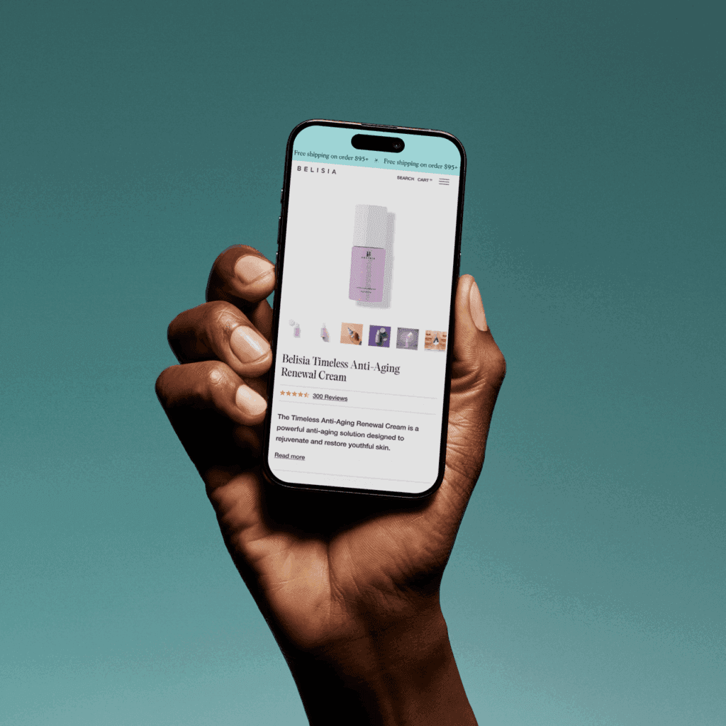 A mock up of a product page as an example for product detail pages