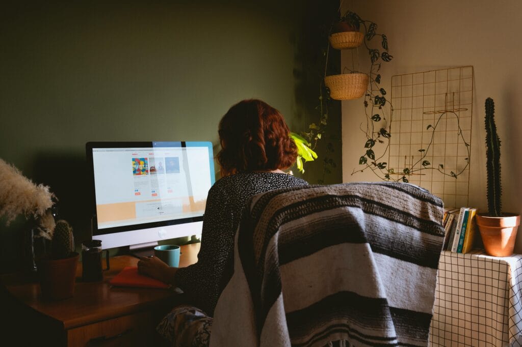 Image of a designer working on visual hierarchy in eCommerce